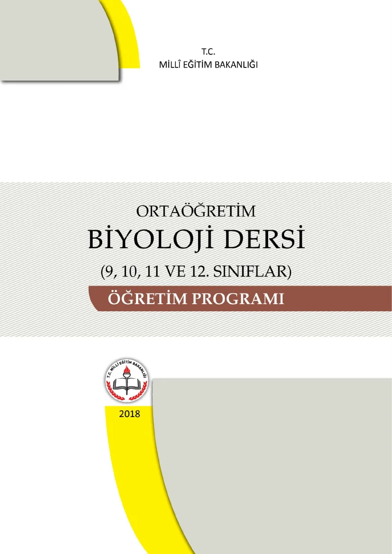 2018 Yılı Ortaöğretim Biyoloji Dersi Öğretim Programı — ilk sayfa önizlemesi